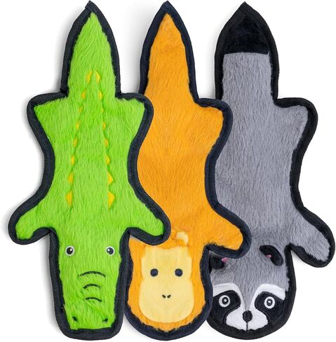 SHARLOVY No Stuffing Dog Toys Crinkle Squeaky, Long Lasting Chews for Aggressive, Durable Plush Dog Puppy Chew Toys for Teething, with 6 Tough Layers for Small Medium Large Breed-5pack,Large in Saudi Arabia