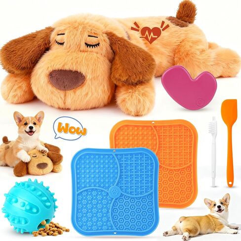 Heartbeat Puppy for Dogs, Calming Set with Lick Mat, Puppy Essentials in Saudi Arabia