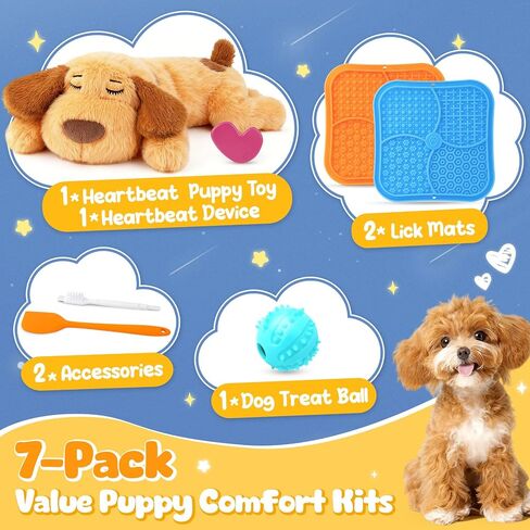Heartbeat Puppy for Dogs, Calming Set with Lick Mat, Puppy Essentials in Saudi Arabia