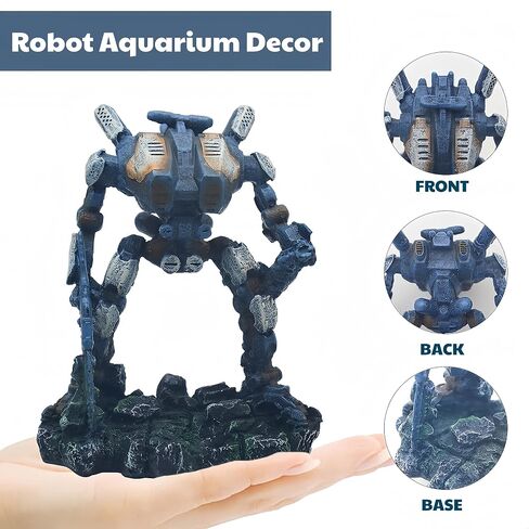 Robot Fish Tank Decor Aquarium Decoration Resin Ornament for Betta Fish in Kuwait