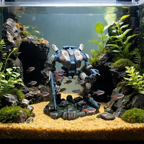 Robot Fish Tank Decor Aquarium Decoration Resin Ornament for Betta Fish in Kuwait
