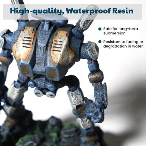 Robot Fish Tank Decor Aquarium Decoration Resin Ornament for Betta Fish in Kuwait