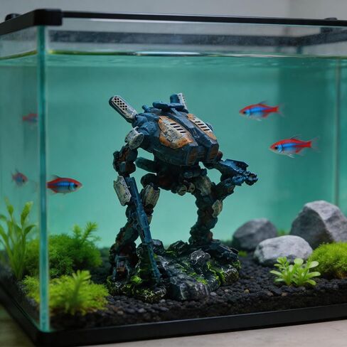 Robot Fish Tank Decor Aquarium Decoration Resin Ornament for Betta Fish in Kuwait