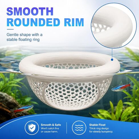 Joyeee 2Pcs Floating Betta Hammock & Shrimp Shelter, Beta Hide Cave and Resting Spot, Fish Feeding Rings, Safe Aquarium Decor(White, 10 * 5.6cm) in Saudi Arabia