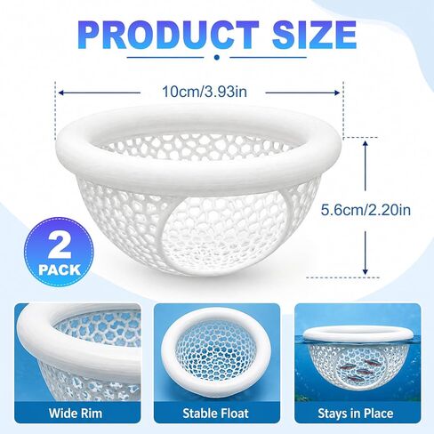 Joyeee 2Pcs Floating Betta Hammock & Shrimp Shelter, Beta Hide Cave and Resting Spot, Fish Feeding Rings, Safe Aquarium Decor(White, 10 * 5.6cm) in Saudi Arabia