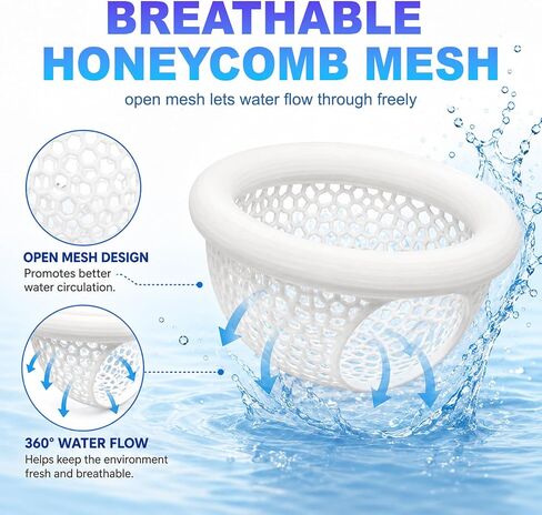 Joyeee 2Pcs Floating Betta Hammock & Shrimp Shelter, Beta Hide Cave and Resting Spot, Fish Feeding Rings, Safe Aquarium Decor(White, 10 * 5.6cm) in Saudi Arabia