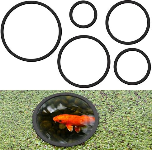 5 Pcs Aquarium Floating Plant Corral - 5 Sizes of Floating Plant Ring, Fish Feeding Ring (Black) in Kuwait
