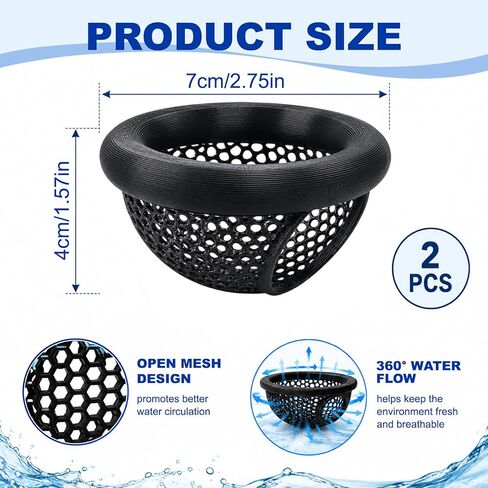 Joyeee 2Pcs Floating Betta Hammock & Shrimp Shelter, Beta Hide Cave and Resting Spot, Fish Feeding Rings, Safe Aquarium Decor(Black, 7 * 4cm) in Saudi Arabia