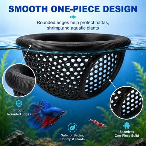 Joyeee 2Pcs Floating Betta Hammock & Shrimp Shelter, Beta Hide Cave and Resting Spot, Fish Feeding Rings, Safe Aquarium Decor(Black, 7 * 4cm) in Saudi Arabia