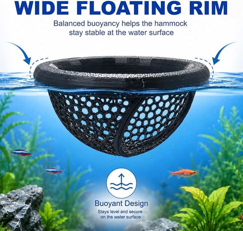 Joyeee 2Pcs Floating Betta Hammock & Shrimp Shelter, Beta Hide Cave and Resting Spot, Fish Feeding Rings, Safe Aquarium Decor(Black, 7 * 4cm) in Saudi Arabia