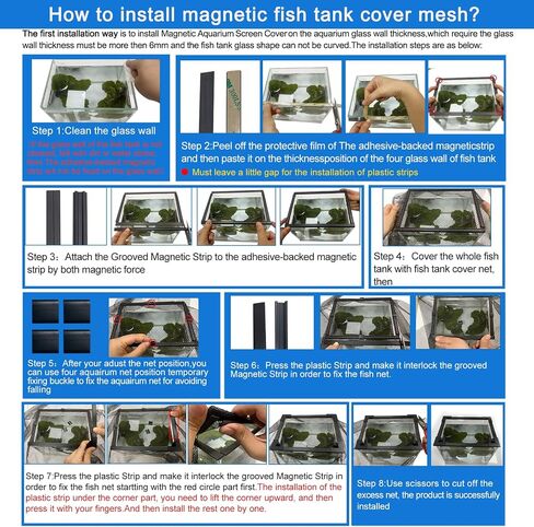 Magnetic Aquarium Anti-Jumping net Cover mesh to Protect Fish Jumping Out of Fish Tank in Saudi Arabia
