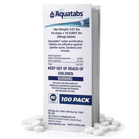 Aquatabs Water Purification Tablets, 397mg 100 Pack, Camping & Emergency in Saudi Arabia
