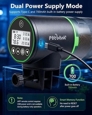 WiFi Automatic Fish Feeder for Aquarium with Temperature Monitoring in Kuwait