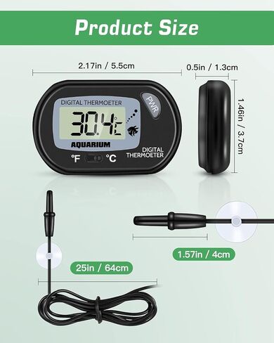 Petbank LCD Digital Aquarium Thermometer Fish Tank Water Terrarium Temperature in Saudi Arabia