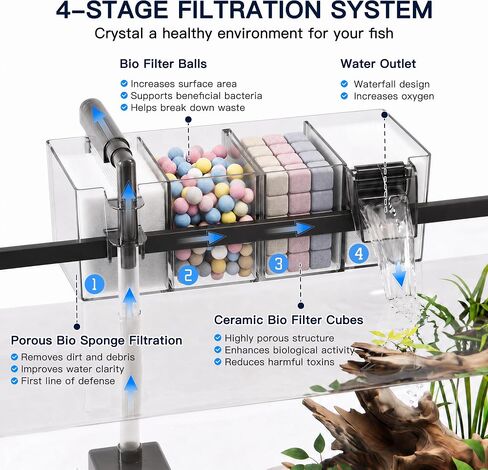 6 Gallon Betta Fish Tank, 7 in 1 Aquarium Starter Kits, Fish Tank in Saudi Arabia