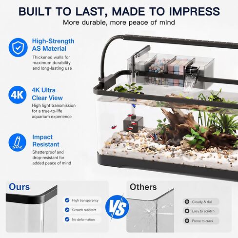 6 Gallon Betta Fish Tank, 7 in 1 Aquarium Starter Kits, Fish Tank in Saudi Arabia