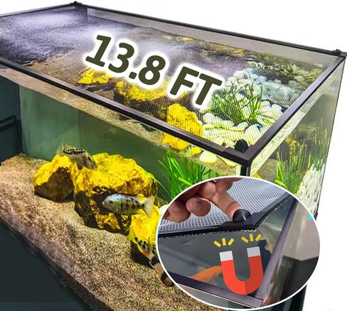 7.5 FT DIY Magnetic Fish Aquarium Anti-Jumping Net Cover, Mesh Screen Netting for Top Cover, Lid Prevents Reptiles from Jumping Out in Kuwait
