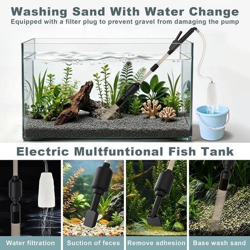 30-100 Gal Fish Tank Cleaner Vacuum Aquarium Vacuum Gravel Cleaner Electric in Saudi Arabia