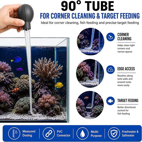 AREPK Aquarium Turkey Baster, 4-in-1 Spot Cleaner and Coral Feeder, 21.6 in in Saudi Arabia