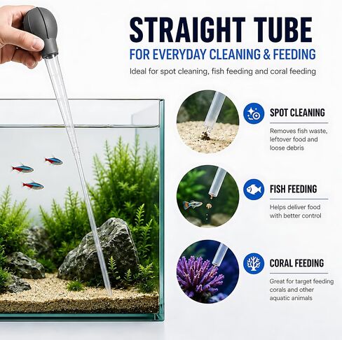 AREPK Aquarium Turkey Baster, 4-in-1 Spot Cleaner and Coral Feeder, 21.6 in in Saudi Arabia