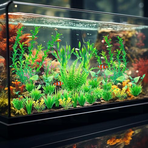 Ameliade Aquarium Artificial Plastic Plants Large Fish Tank Decor, 26PCS in Kuwait