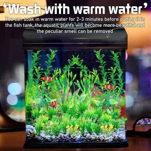 Ameliade Aquarium Artificial Plastic Plants Large Fish Tank Decor, 26PCS in Kuwait