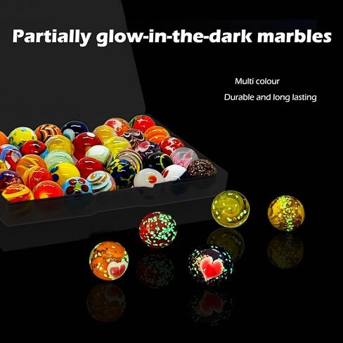 Taken All 16mm 38 Pcs Glass Marbles Bulk,0.6" Handmade Colorful Assorted Marbles for Kids Marble Run Games DIY Crafts Home Decor Vase Fillers Aquarium Landscaping Party Favors for Kids Aged 6+ in Saudi Arabia