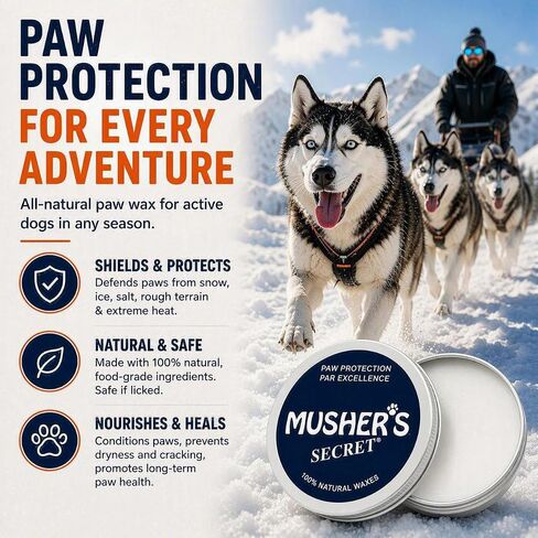 Musher's Secret All-Natural Dog Paw Balm, All-Season Paw Protector, 60 gr in Saudi Arabia