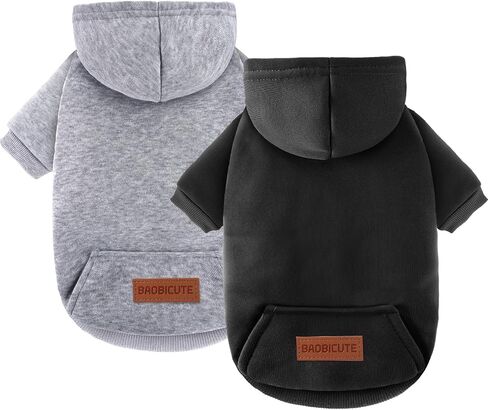 2 Pack Dog Hoodie Warm Hood Dog Sweater Cold Weather Small Dogs Sweatshirt Comfort Pet Clothes for Small Medium Dogs with Pockets Chihuahua Clothes for Male Female Girl Boy Sporty Daily Wear in Saudi Arabia