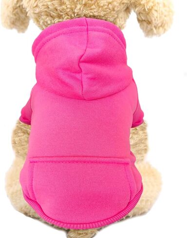 Soft Dog Hoodies for Small Dogs, Warm Fleece Puppy Clothes with Pocket in Kuwait