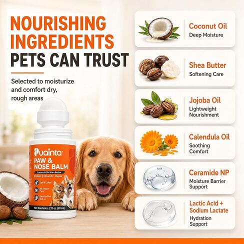 PUAINTA Dog Paw Nose Balm Roll On Lick Safe Moisturizer Paw Protector in Kuwait