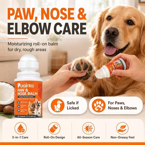 PUAINTA Dog Paw Nose Balm Roll On Lick Safe Moisturizer Paw Protector in Kuwait