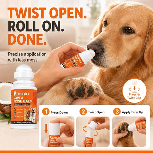 PUAINTA Dog Paw Nose Balm Roll On Lick Safe Moisturizer Paw Protector in Kuwait