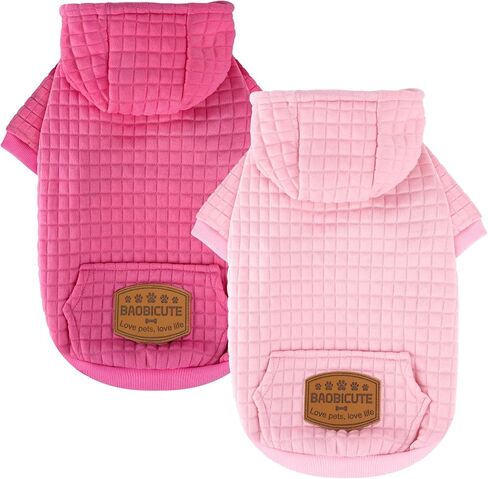2 Pack Dog Hoodie Sweaters for Small Medium Dogs Warm Dog Clothes for Large Dogs Soft Waffle-Like Laminated Sweatshirt Bulldog in Saudi Arabia