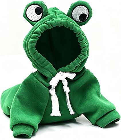 Warm Fleece Lined Dog Hoodie Winter Cute Coat Frog Costume S in Kuwait