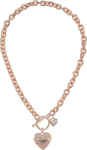 GUESS Women's Toggle Logo Charm Necklace, Rose Gold, One Size in Kuwait