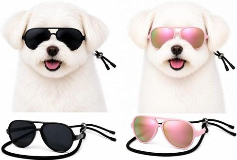 G029 Small Dog Breed up to 15lbs Cat Pet Aviator Sunglasses Glasses (Black) in Saudi Arabia