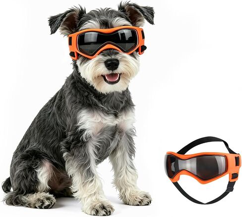 Dog Sunglasses for Extra Small Breed UV Protection Windproof XS Dog Goggles with Adjustable Head & Chin Straps for Ride Car/Hiking Travel/On Beach-Black in Saudi Arabia