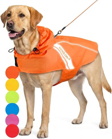 VIVAGLORY Dog Raincoat Wetoff Dog Rain Coat, S, Orange in Saudi Arabia