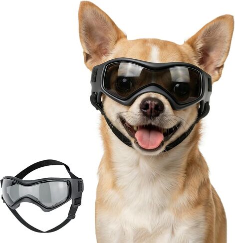 Dog Goggles for Extra Small Breed, Anti-UV Windproof Doggie Sunglasses, Small Dog Glasses Eye Protection for Riding Cycling Hiking, Pink in Saudi Arabia