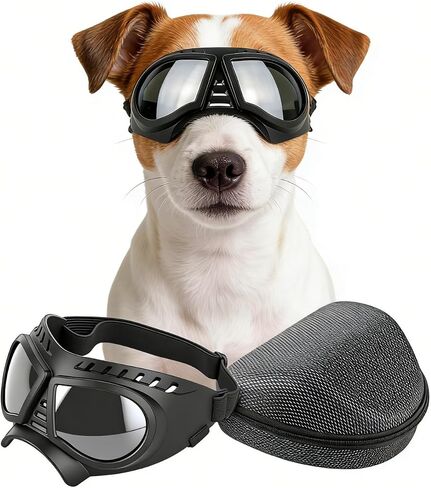 NAMSAN Dog Goggles for Large Dogs Eye Protection, Wide Snout & Soft Frame, UV Protection Dog Sunglasses Medium to Large Breed, Outdoors Driving Dog Sun Glasses, Windproof Dustproof, Adjustable, Black in Saudi Arabia