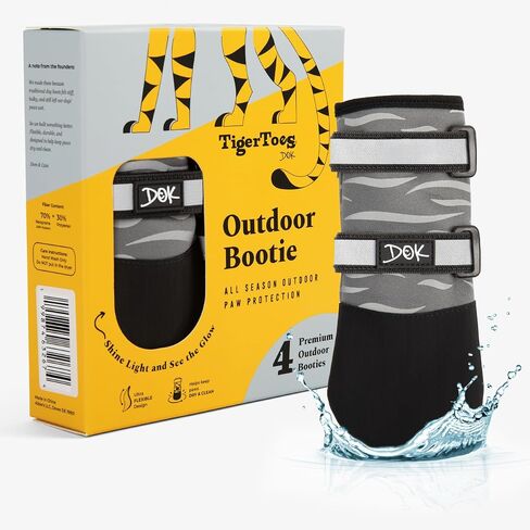 DOK TigerToes Premium Neoprene Dog Booties for Hot Pavement - Grip that Works Even When Twisted - Versatile Paw Protection that Prevents Licking, Slipping, and are Great Booties for Dogs Paws (Size 5) in Saudi Arabia