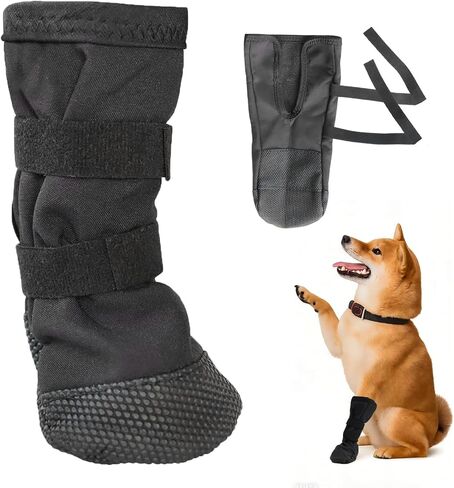 Dog Paw Wound Recovery Boot, Breathable Dog Bootie for Injured Paw, Anti-Slip Dog Shoe with Self-Adhesive Strap, Protector for Outdoor Walking & Keep Dogs from Licking Wounds (L) in Saudi Arabia