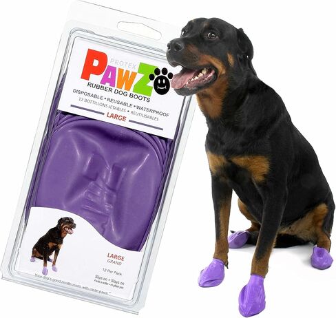 PawZ Rubber Dog Boots - Waterproof Non-Slip Dog Shoes for Hot Pavement, 12 Pack in Saudi Arabia