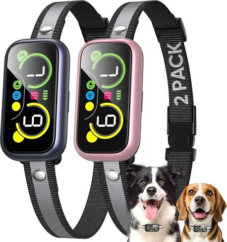 Smart Bark Collar for Dogs with Intelligent Bark Recognition, Rechargeable Anti Barking Collar with 4 Adjustable Training Modes, 7 Sensitivity Levels, IP67 Waterproof, Comfortable Dog Training Collar in Saudi Arabia