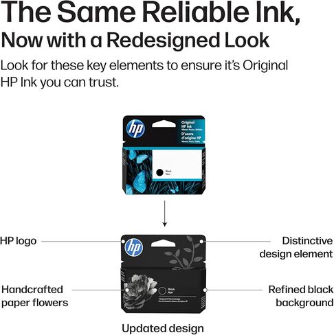 Original HP 60 Black Ink Cartridge | Works with DeskJet D1660, D2500, D2600, D5560, F2400, F4200, F4400, F4580; ENVY 100, 110, 120; PhotoSmart C4600, C4700, D110a Series | CC640WN in Kuwait