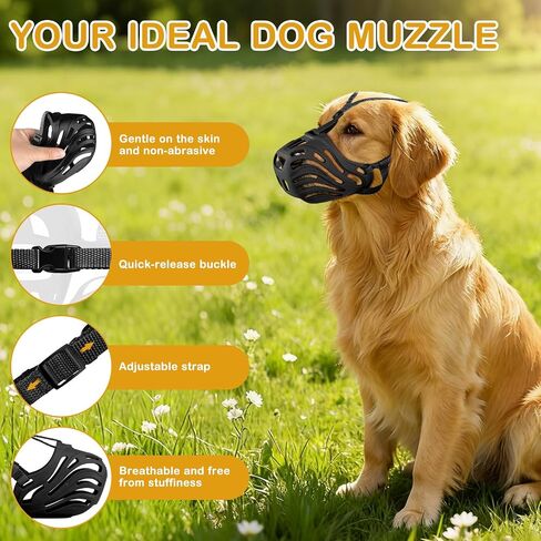 Dog Muzzle, Soft Breathable Dog Muzzles Suitable Dogs, Adjustable Basket Muzzles Prevents Chewing and Biting for Grooming Trimming Training in Kuwait