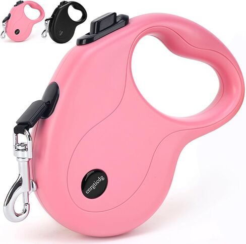 enrgticdg 16Ft Retractable Dog Leash,Light Weight Leash for Small to Medium Dogs/Cats Up to 50lbs,Stainless Steel Spring Strong Nylon Tape, Tangle Free, One-Handed Brake. (Charcoal Black) in Saudi Arabia