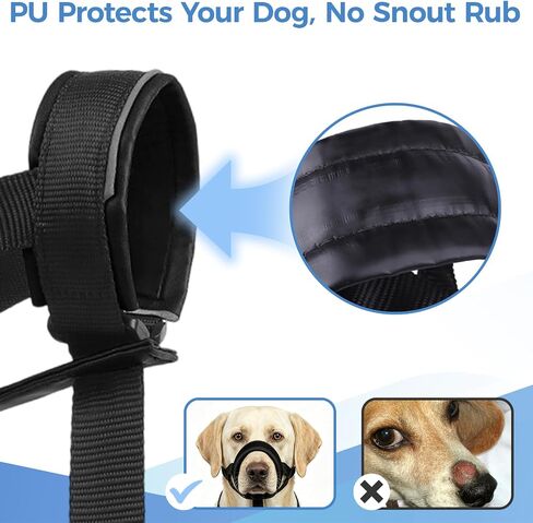 Adjustable Soft Leather Dog Head Collar with Dog Leash, S in Saudi Arabia