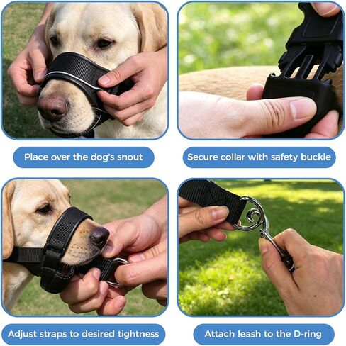 Adjustable Soft Leather Dog Head Collar with Dog Leash, S in Saudi Arabia